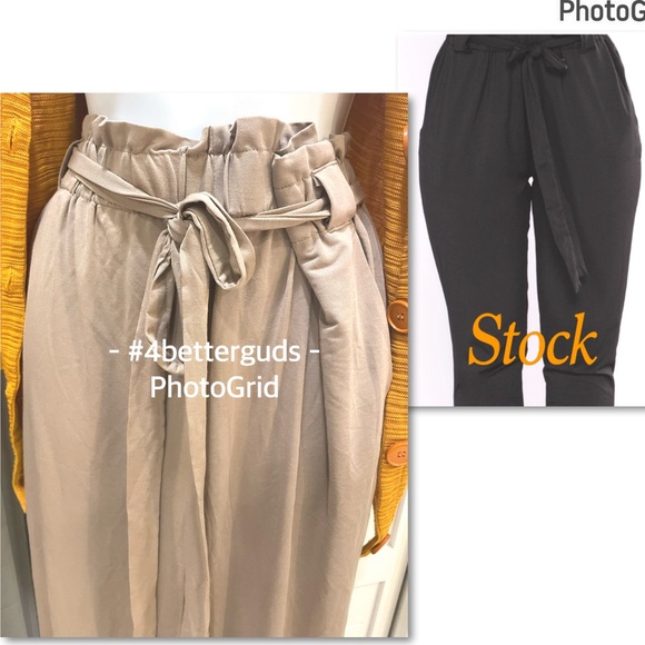 New FashionNova Finders Keepers Tie Waist Cropped Pants Coco Tan Size 1X 14 16 - Picture 5 of 16